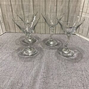 Vintage Set of 4 Z- Stem Martini Glasses